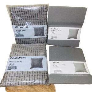 IKEA Gray Gullklocka 2 Pillow Cases And 2 Gurli